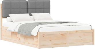 vidaXL Estructura De Cama Con Cabecera Tapizada Gris Claro Vidaxl