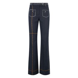 Moschino Flared Jeans High Waist Denim Elegant - female - Moschino - Wide Trousers - Gray - S - Trousers