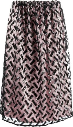 Emporio Armani sequinned A-line skirt - women - Polyamide/Polyester/Spandex/Elastane/Polyester/Polyethylene/Spandex/Elastane - 38 - Pink