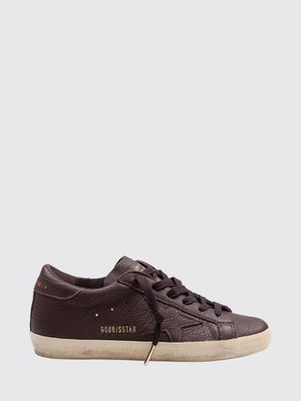 Golden Goose Super-Star Grained Cowhide Leather Sneakers with Laminated Logo