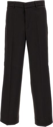 Barena Brown Delfo Wool Gabardine Wide-Leg Pants