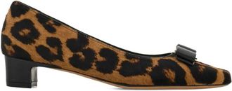 Ferragamo Leopard Print Slip On Pumps