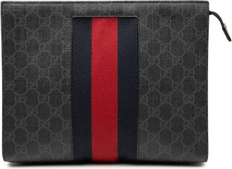 Gucci Pre-owned Gucci GG Supreme Web Clutch Unisex 475316 562600