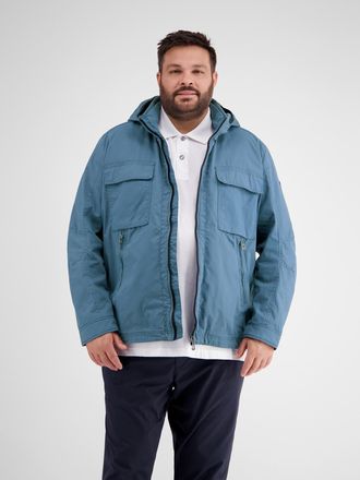 Lerros Outdoorjacke LERROS Blouson mit abnehmbarer Kapuze, Herren, Gr. 4XL, blau (crispy blau), 75% Baumwolle, 25% Polyamid, Jacken Outdoorjacke