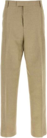 Ferragamo Pantalon - Heren - Nette broeken - Beige - L - Leer - Broeken
