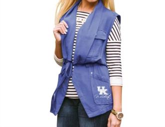 Gameday Couture University Of Kentucky Logo Drawstring Vest In Blue