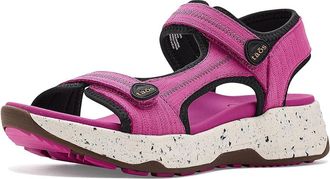 Taos Footwear Super Side Womens Sandals Fuscia Emboss : 11 M, Leather/Textile