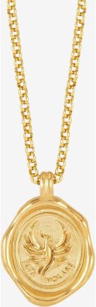 Dower & Hall Mens Fly High Phoenix Talisman Necklace in Yellow Gold Vermeil at Nordstrom, Size 22
