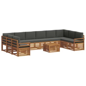 vidaXL Conjunto De Sof&aacute;s De Exterior 11 Pcs Natural Y Antracita Vidaxl