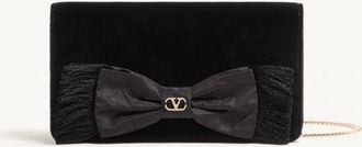 Valentino Garavani Mini Borsa A Tracolla VLogo Signature In Velluto Donna NERO UNI