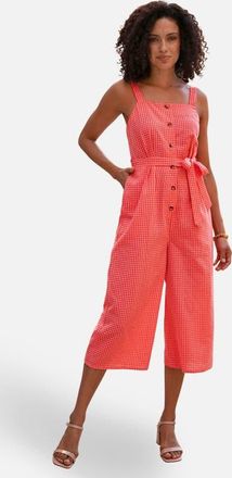 Yumi Gingham Button Through Jumpsuit in Red at Nordstrom, Size 12