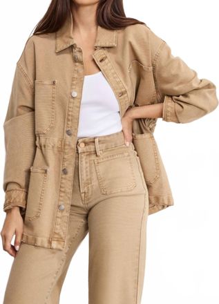 Good American Womens Canvas Jacket In Khaki