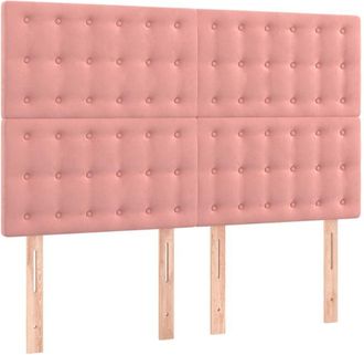 vidaXL Cabecero Con Luces Led Terciopelo Rosa 144x5x118/128 Cm Vidaxl