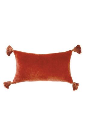 Peri Home Velvet Tassel Accent Pillow in Rust at Nordstrom