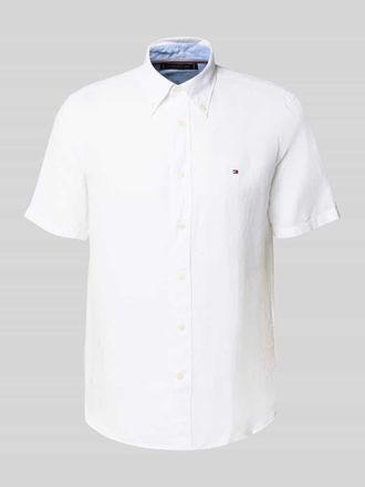 Tommy Hilfiger Regular Fit Freizeithemd aus Baumwoll-Leinen-Mix in Weiss, Gr&ouml;&szlig;e XXXL