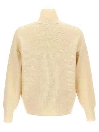 Maryya Wool Half-Zip Sweater - Cream