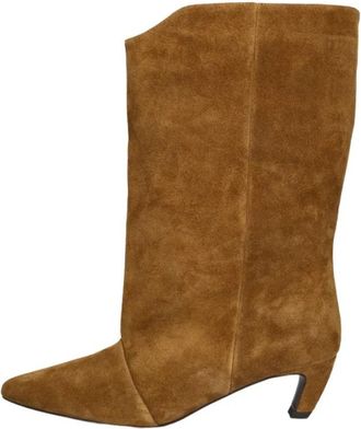 Bibi Lou Naroa Booties 55 - Dames - Laarzen met Hak - Bruin - 38 EU - Leer - Schoenen