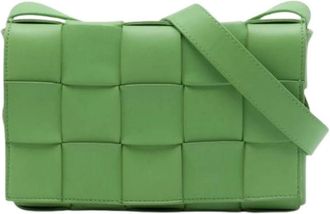 Bottega Veneta Pre-owned Cassette Schoudertas - Dames - Vintage Schoudertas - Groen - ONE Size - Leer - Vintage