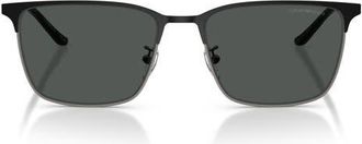 Emporio Armani 57mm Rectangular Sunglasses in Gunmetal /Black /Grey at Nordstrom