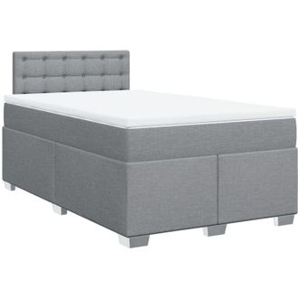 vidaXL Vidaxl - Cama Box Spring Con Colch&oacute;n Tela Gris Claro 120x200 Cm