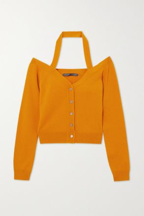 Zeynep Arcay Cardigan In Cashmere A Spalle Scoperte Con Scollo Allamericana - Oro