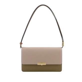 Pourchet Tassen, Dames, Beige, ONE Size, Leer, Anjou Schoudertas