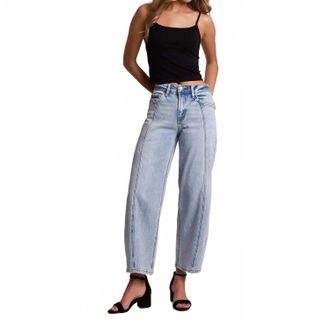 Flying Monkey Studded Sia Barrel Denim Jeans In Brilliant