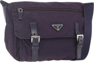 Prada Pre-owned Cross Body Bags, female, Purple, Size: ONE SIZE Pre-owned Vintage Nylon Cross Body Bag