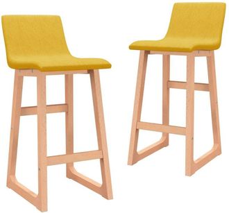 vidaXL Asientos De Barra 2 Pcs Tela Amarilla Mostaza