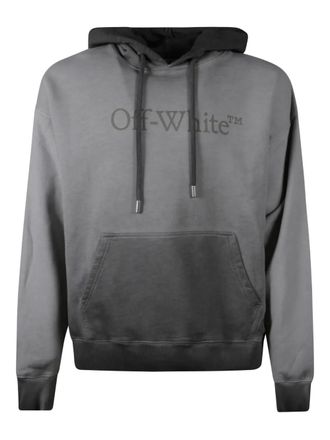 Off-white logo-print hoodie - Grey