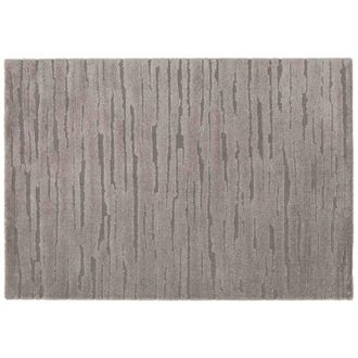Oviala Alfombra rectangular de pelo corto estampado uni gris 120 x 170 cm