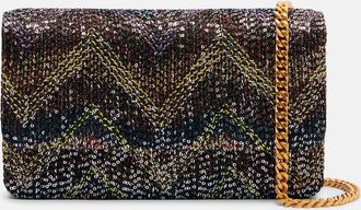 Missoni Caperdoni Small leather-trimmed sequined crossbody bag