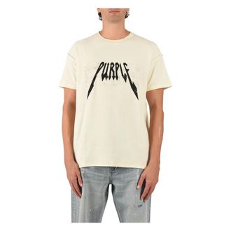 Purple T-shirt girocollo con logo frontale - - Tops - Uomo - Bianco - M