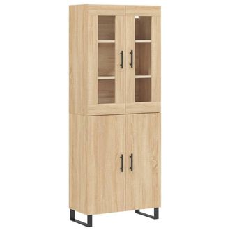 Berkfield Home Highboard Sonoma Oak 69.5x34x180 cm Engineered Wood in Light Brown