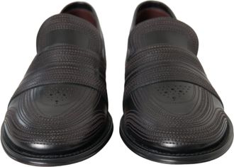 Dolce & Gabbana Black Brown Leather Loafer Men Dress Mens Shoes