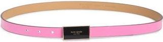 Kate Spade New York enamel logo plaque belt in Carousel Pink at Nordstrom Rack, Size X-Large