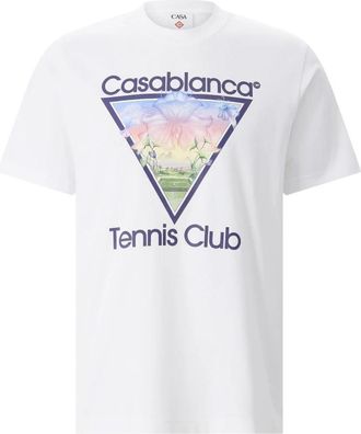 Casablanca Logo Patch Oversized T-Shirt - Heren - T-shirts - Wit - XL - Katoen - Tops