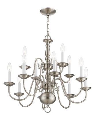 Livex Lighting Livex Williamsburgh 12-Light Brushed Nickel Chandelier