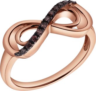 LuvMyJewelry Linora Sterling Silver 0.08 Ct Natural Diamond Infinity Ring