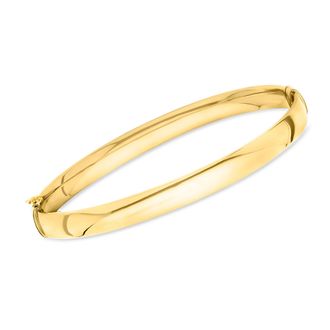 Canaria Canaria Italian 10kt Yellow Gold Oval Bangle Bracelet