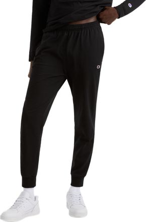 Champion Mens Lightweight Jersey Jogger, Black, Large