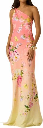 Hemant & Nandita Avya One Shoulder Sash Dress In Pink Multi