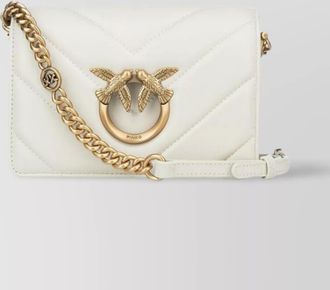 Pinko love bag click mini shearling crossbody bag