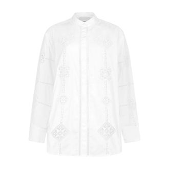 Isabel Marant Isabel Marant, Shirts, female, White, Size: 2XS White Soeline Shirt with Embroidered Motif