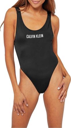 Calvin Klein Dames/Dames logo-eendelig badpak (Zwart)