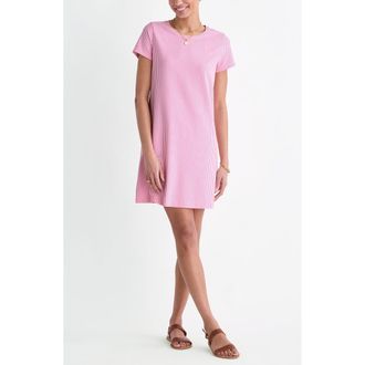 Vineyard Vines Seersucker Stripe Knit Dress in Bahama Breeze at Nordstrom, Size X-Large