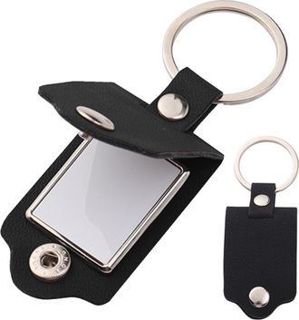 Generic PU Leather Photo Key Ring - Durable Portable Photo Frame Case | Decorative Accessories for Handbags, Thermal Photo Key Chain for Boys Girls, Black, Se