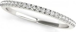 Allurez Diamond Accented Wedding Band 14k White Gold (0.14ct)