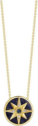 Thomas Sabo Damesketting Ketting met Hanger Royalty Ster met Stenen goud Ke 2140-963-7 - Dames - Kettingen - Geel - ONE Size - Leer - Accessoires