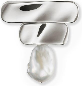 Agmes Baroque Ilona Sterling Silver Brooch - One Size